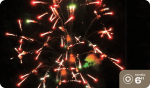 Высотный шар 6" Red and green wave crossette 27-28stars