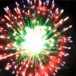 Высотный шар 6" Blue to red to silver glitter w/green pistil