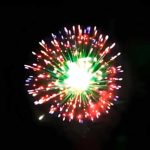 Высотный шар 3" Blue to red to silver glitter w/green pistil